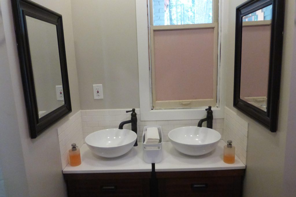 The remodeled bathrooms